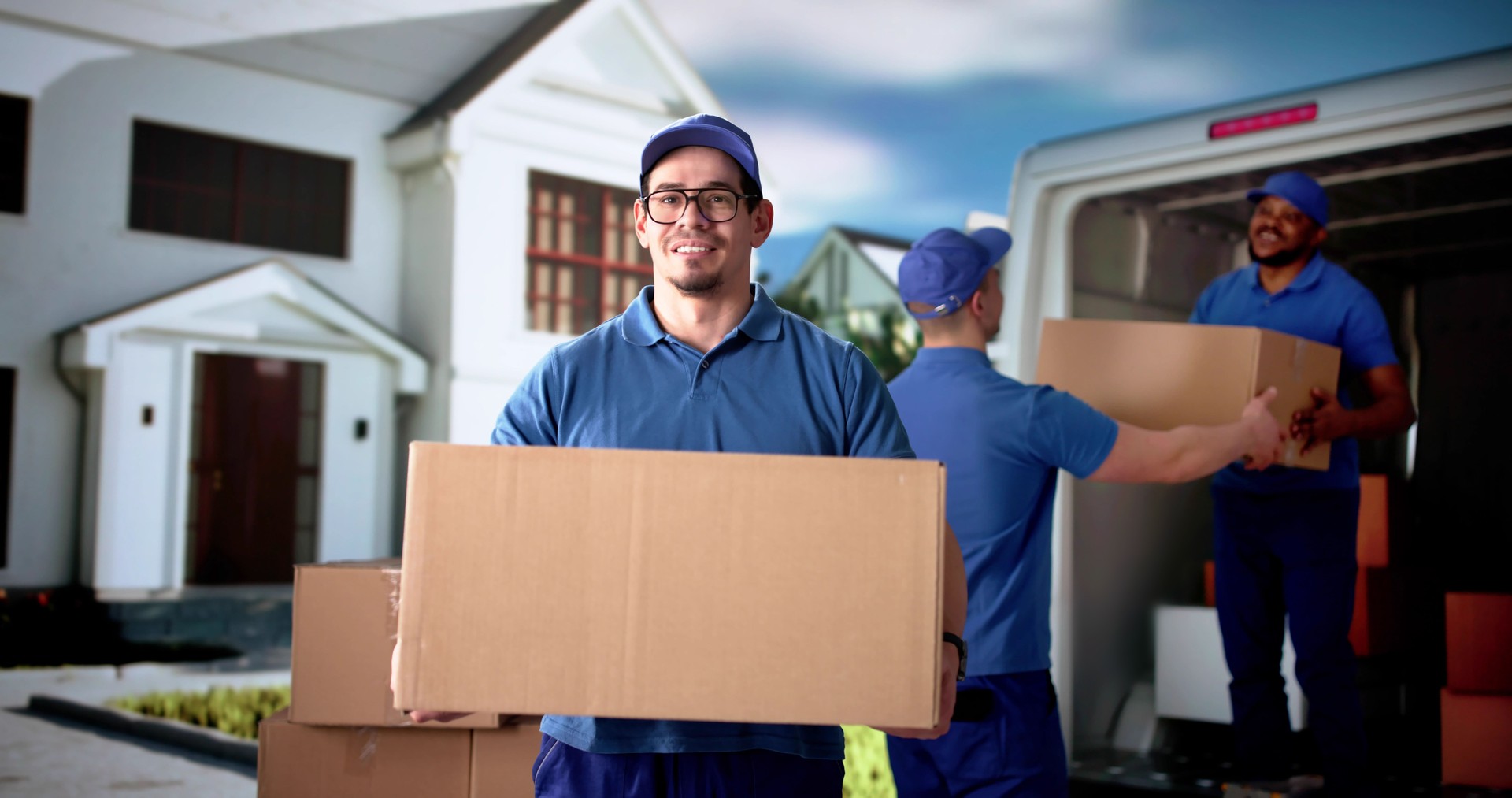 Professional Mover Relocating House with Team
